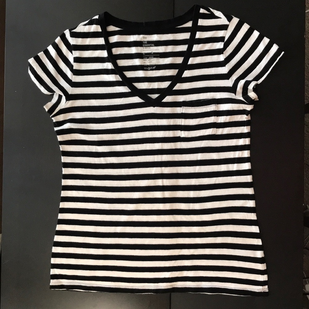 Gap Essentials Striped V Neck